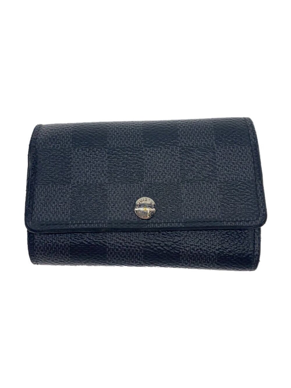 LOUIS VUITTON Key Case Wallet Canvas Black Monogram